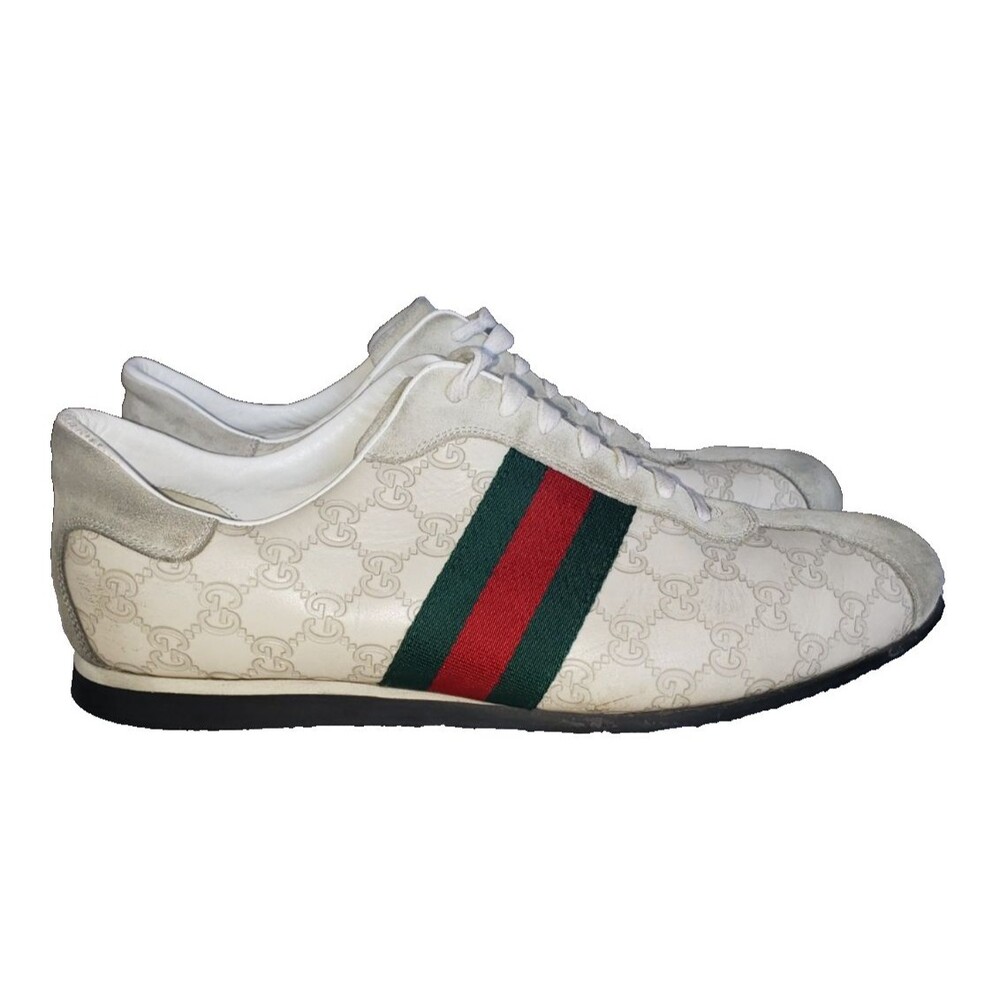 Gucci GG Monogram Mystic White Leather Shoes Trainers Men's Size 12.5G - Picture 2 of 10
